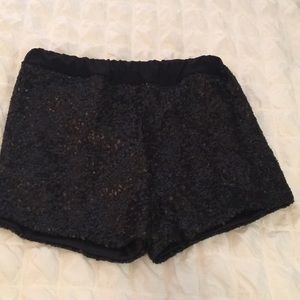 Black Sequined Shorts